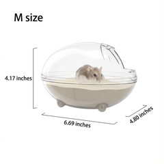 Clear Dino-Inspired Sand Bath for Hamsters & Small Pets