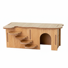 Wooden Platform Hideout with Stairs For Hamster