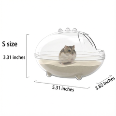 Clear Dino-Inspired Sand Bath for Hamsters & Small Pets