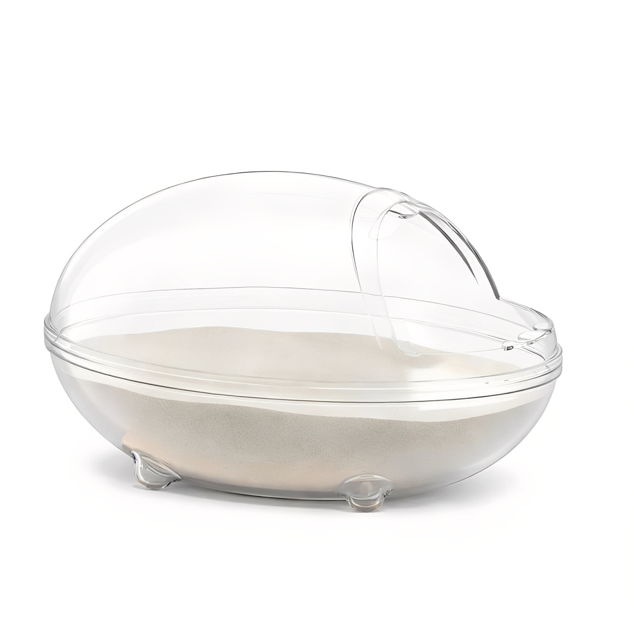 Clear Dino-Inspired Sand Bath for Hamsters & Small Pets