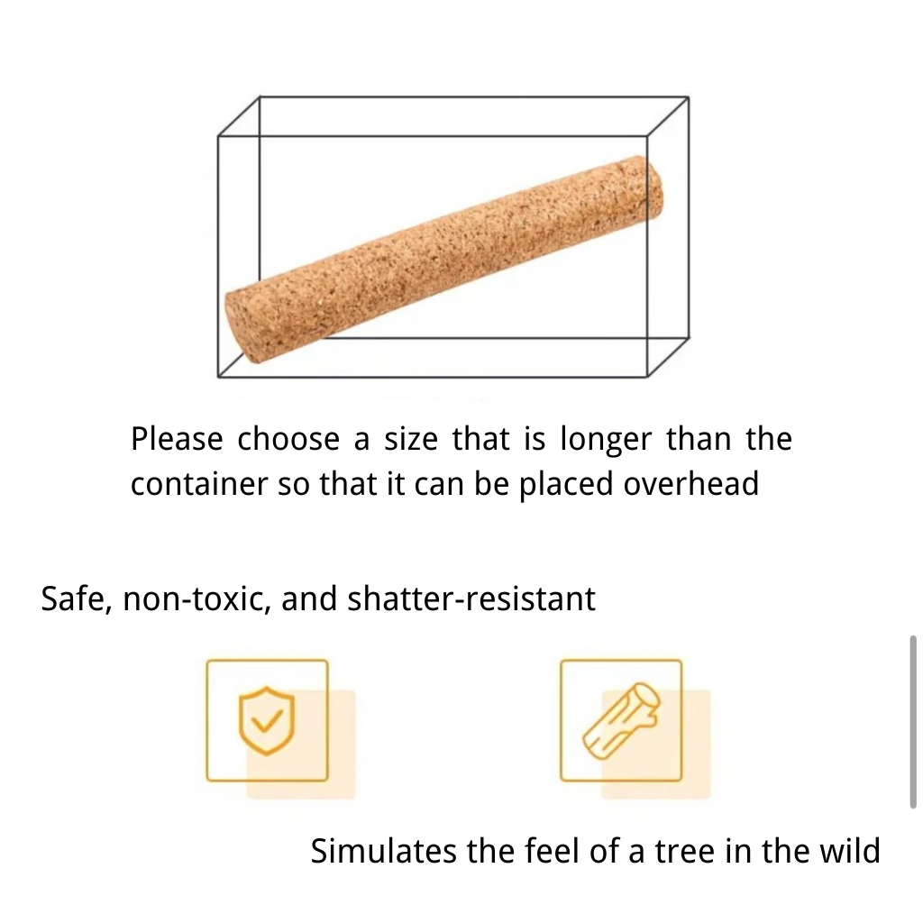 Natural Cork Bark Climbing Log for Reptiles