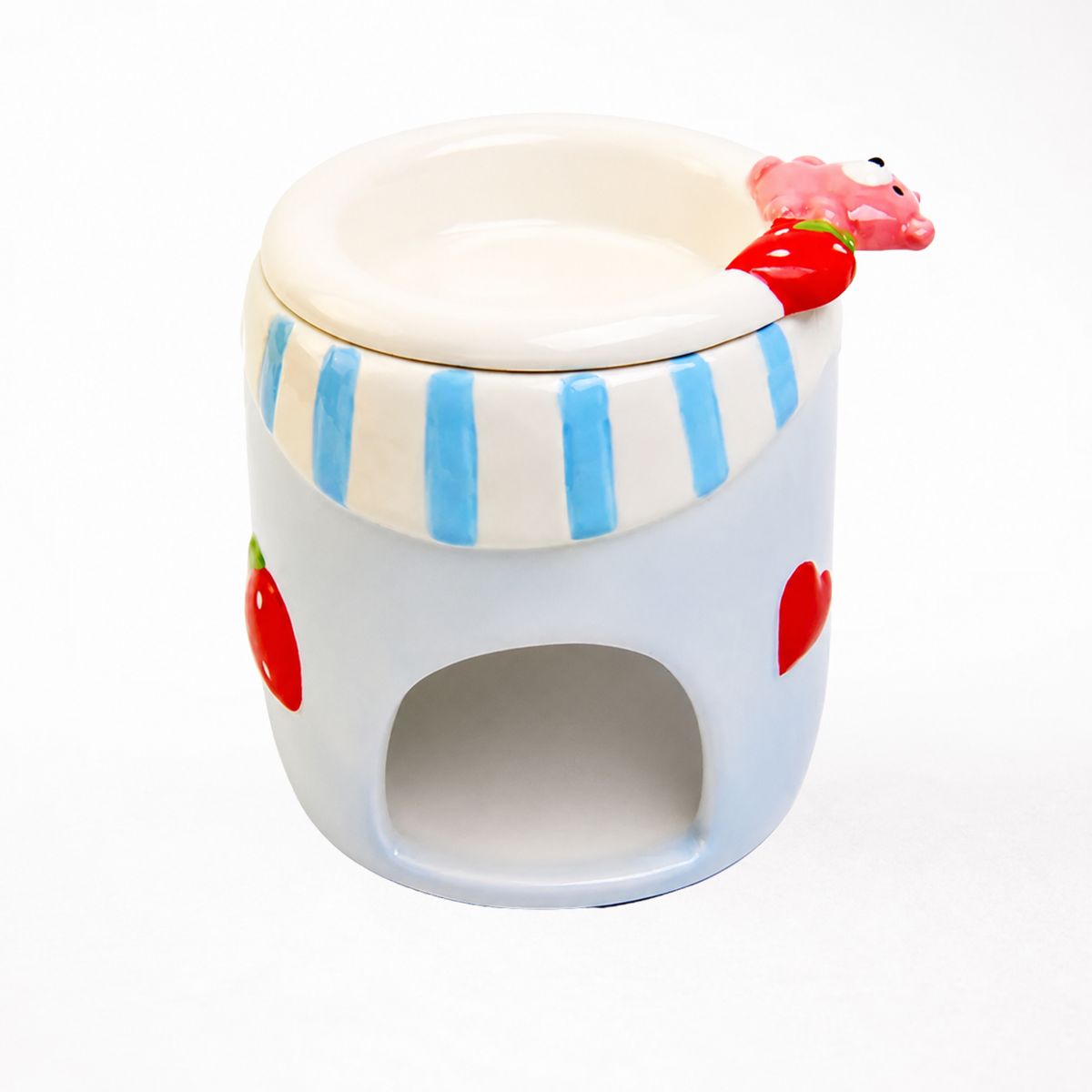 Cute Ceramic Hamster Hideout & Food Bowl