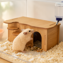 Wooden Platform Hideout with Stairs For Hamster