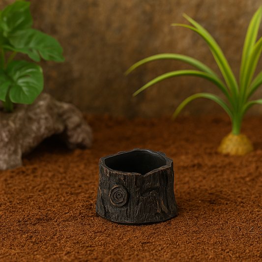 Tree Stump Resin Reptile Bowl