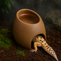 2-in-1 Ceramic Reptile Hideout with Water Reservoir