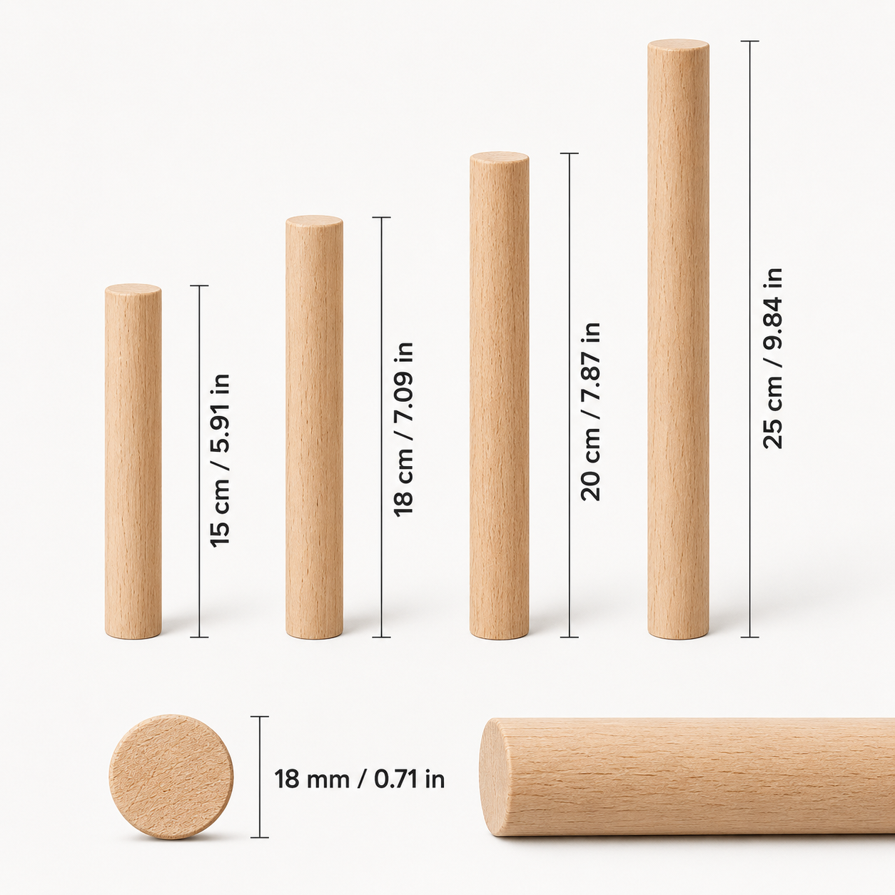 Natural Long Beech Wood Rods for Hamster DIY Cage Accessories