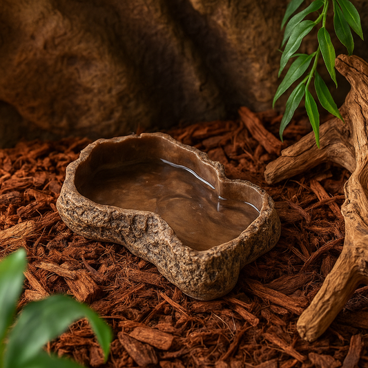 Rock-Style Resin Reptile Dish