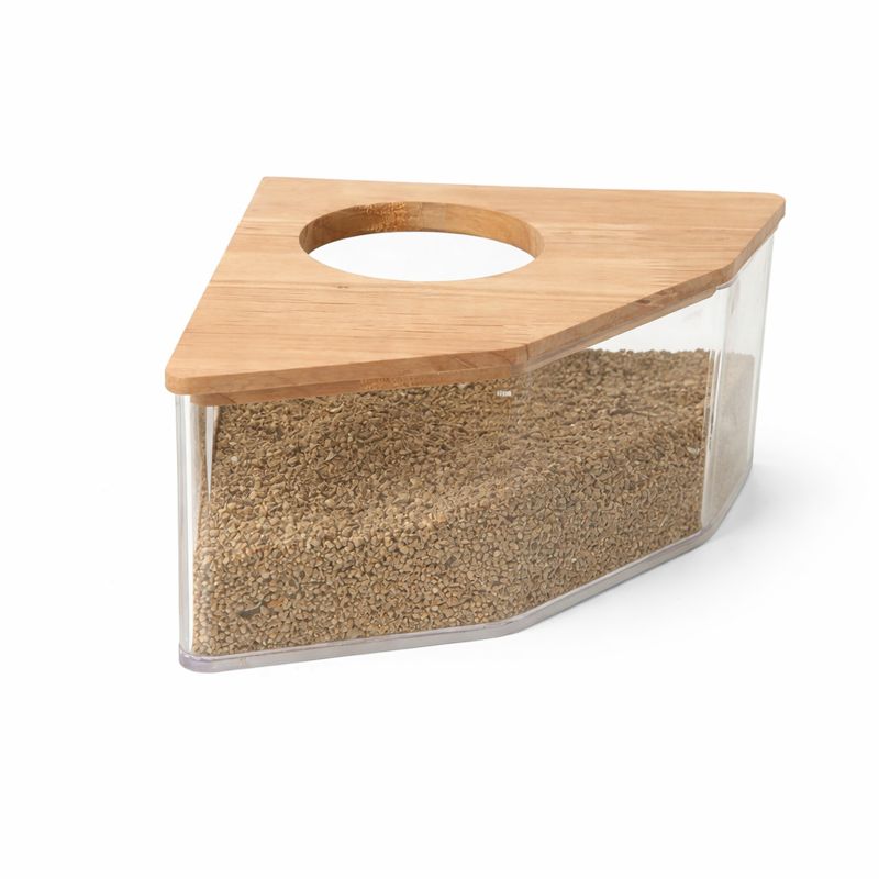 Triangular Clear Acrylic Sand Bath for Hamsters & Small Pets