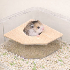Triangular Clear Acrylic Sand Bath for Hamsters & Small Pets