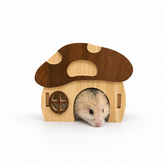 Wooden Mushroom Hideout for Hamsters