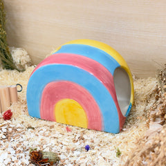 Rainbow Roll Cake Ceramic Hamster Hideout