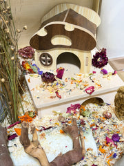 Wooden Mushroom Hideout for Hamsters