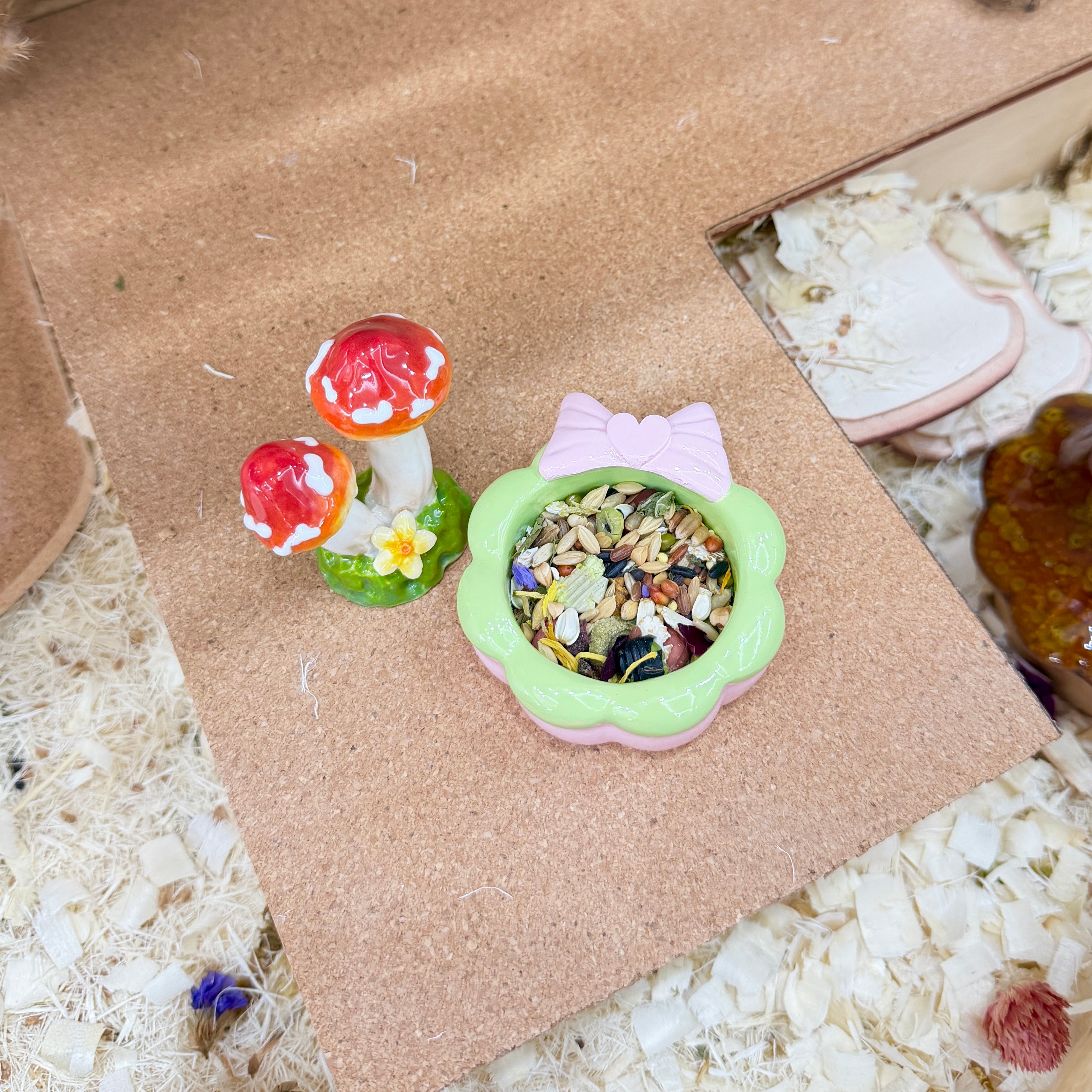 Waffle Ice Cream Hamster Food & Water Bowl