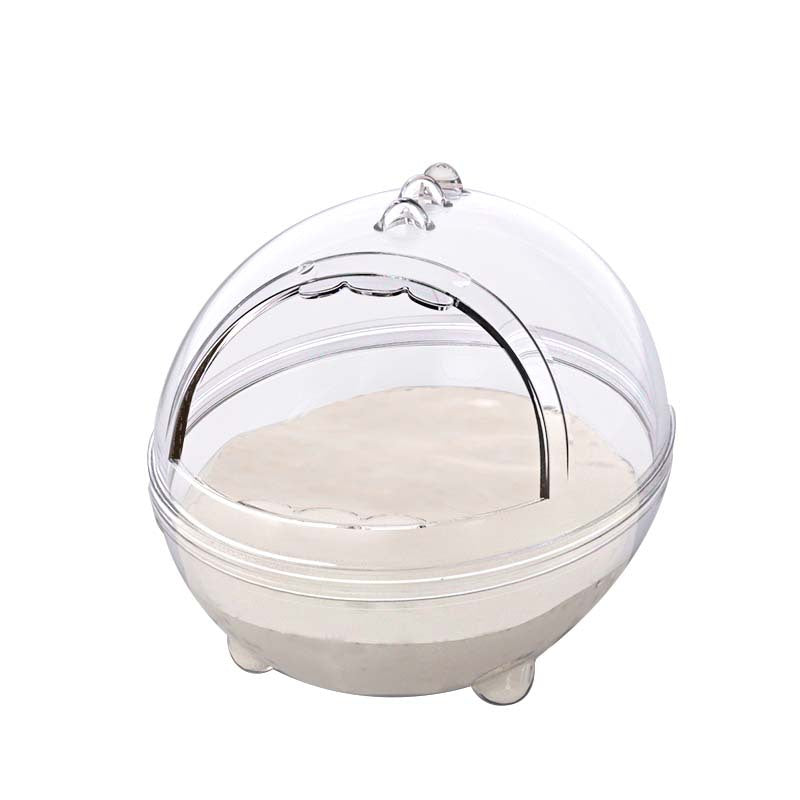 Clear Dino-Inspired Sand Bath for Hamsters & Small Pets