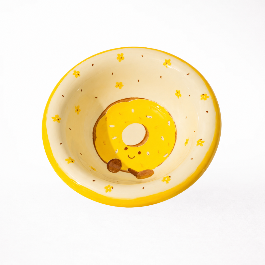 Cute ceramic food bowl with Donut & Cake designs.
