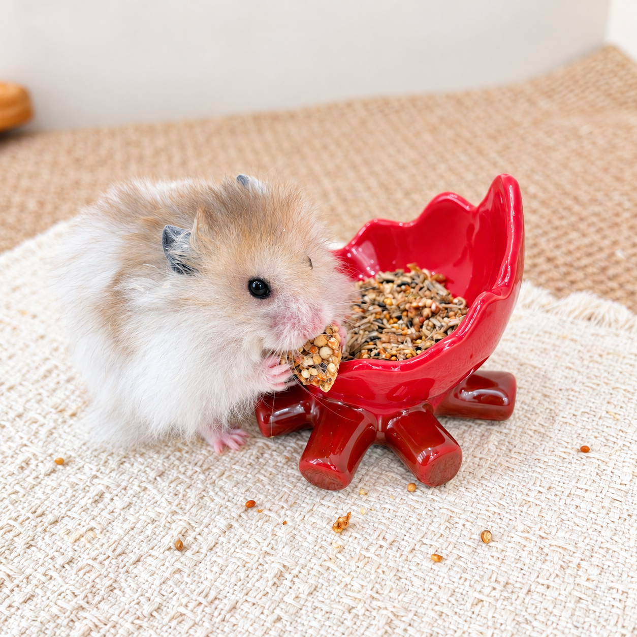 Campfire Ceramic Hamster Food Bowl