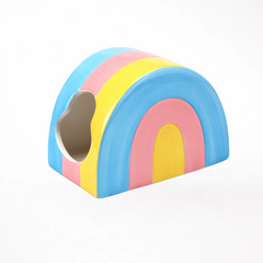 Rainbow Roll Cake Ceramic Hamster Hideout