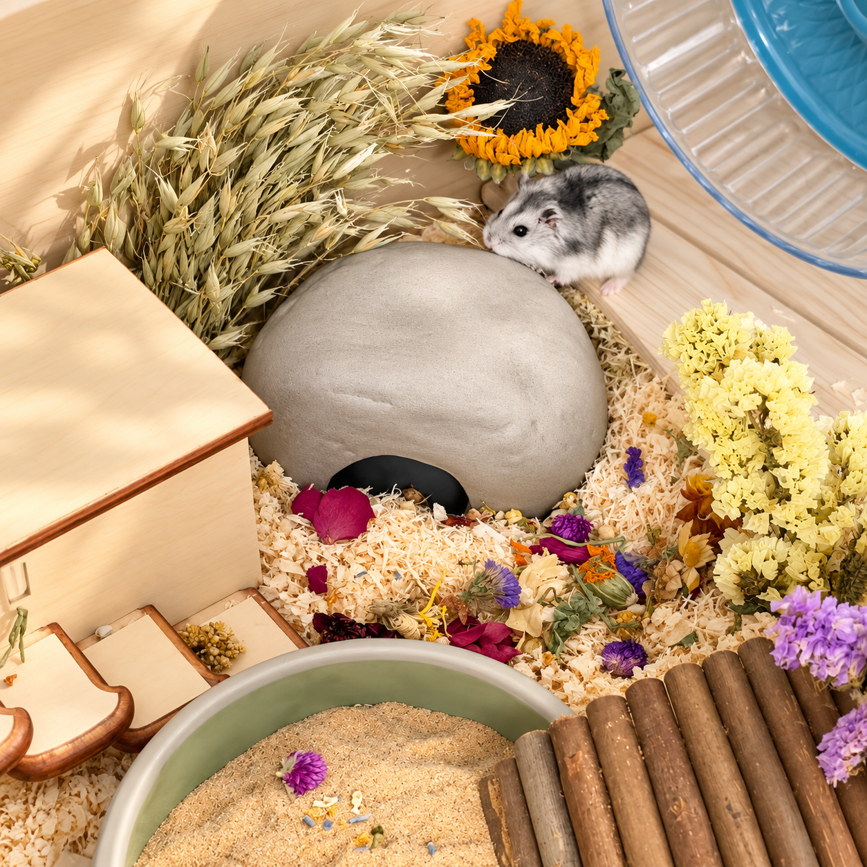 Stone Nest Ceramic Hamster Hideout